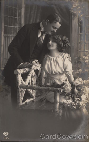 Couple On the Porch Bench Romance & Love