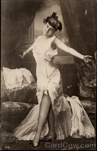 Woman Posing in Undergarments Risque & Nude