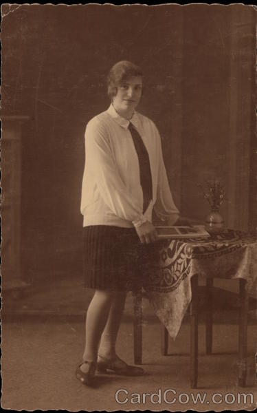 Netherland's Woman Posing at Table Women