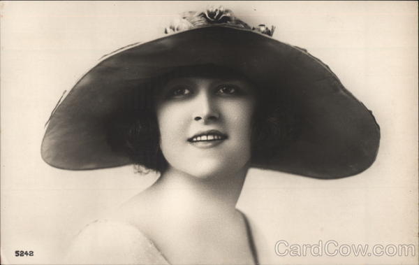 Young Woman Wears a Broad-Brim Hat Women