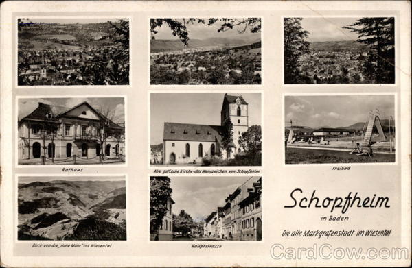 Various Views of Town Schopfheim in Baden Germany
