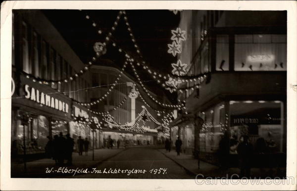 Elberfeld - Christmas Lights.1954 Wuppertal Germany