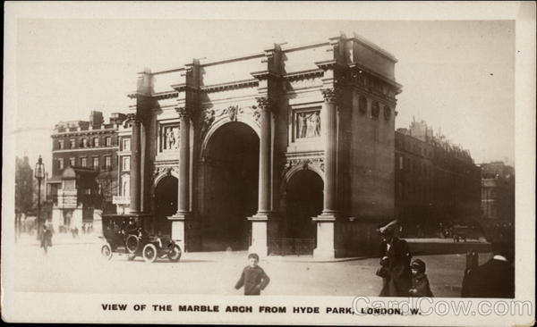 View of the Marble Arch from Hyde Park London United Kingdom