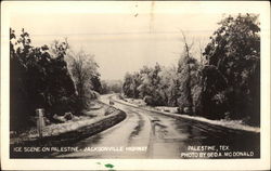 Ice Scene on Palestine-Jacksonville Highway Texas Postcard Postcard