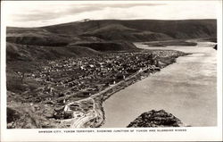 Aerial View showing Junction of Yukon and Klondike Rivers Dawson City, YT Canada Yukon Territory Postcard Postcard