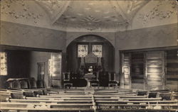 Interior M. E. Church Homer, IL Postcard Postcard