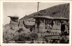 Badland Formation as Seen from Red Trail Postcard