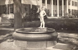 Fountain with Statue of Boy Wallingford, VT Postcard Postcard