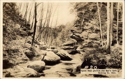 Spinx Head Profile, "Old Man's Cave" Logan, OH Postcard 