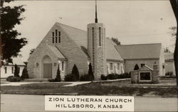 Zion Lutheran Church Hillsboro, KS Postcard Postcard