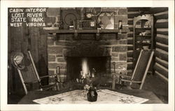 Cabin Interior, Lost River State Park Postcard