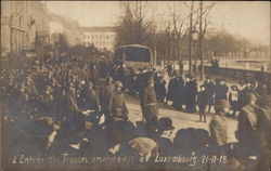 Arrival of American Troops, 21st November 1918 Postcard
