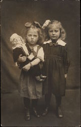 Portrait of Sisters with Doll Postcard