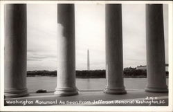 Washington Monument as seen from Jefferson Memorial Postcard