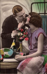 A Couple's Romantic Meeting Postcard