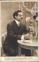 Man Dreaming of Her Postcard