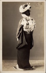 Japanese Woman in Kimono Postcard