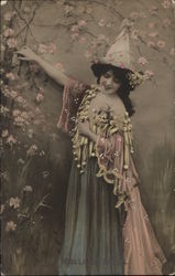 Woman Dressed in Pointed Hat Postcard