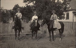 Three Women on Horses Postcard