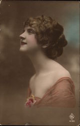 Profile of Young Woman Postcard