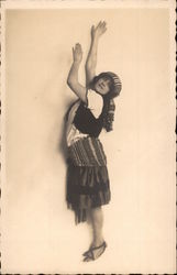 Ethnc Woman Lying on Floor for Portrait Postcard