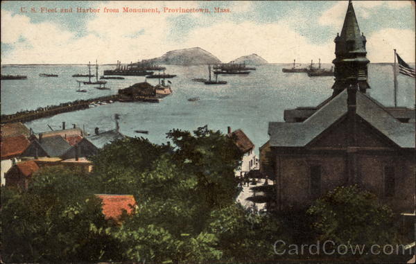 U.S. Fleet and Harbor from Monument Provincetown Massachusetts
