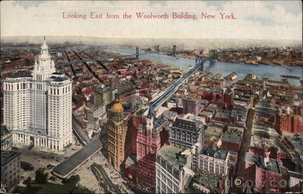 Looking East from the Woolworth Building New York