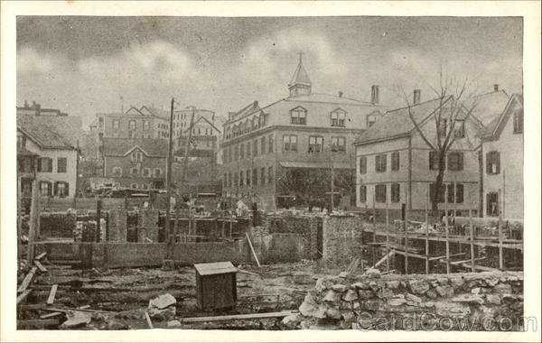 Construction of St. Ann's Roman Catholic Church (Paroisse Ste. Anne) Woonsocket Rhode Island