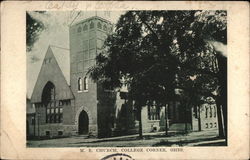 M. E. Church College Corner, OH Postcard Postcard