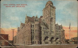 Boys Central High School Postcard
