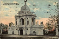 Hurlburt Memorial Gate, Gladwin Park Detroit, MI Postcard Postcard