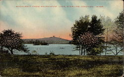 Wachussett from Waushacum Lake Sterling Junction, MA Postcard 
