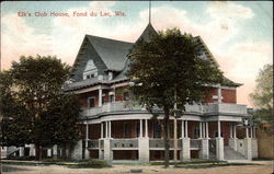 Elk's Club House Fond du Lac, WI Postcard Postcard