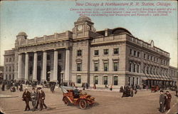 New Chicago & Northwestern RR Station Illinois Postcard Postcard