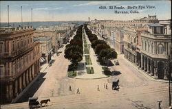 El Prado - Bird's Eye View Postcard