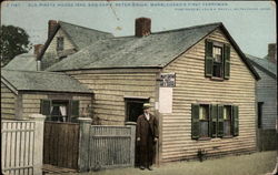 Old Pirate House 1650 and Capt. Peter Union, Marblehead's First Ferryman Postcard