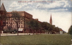 Garfield Boulevard and Halsted Street Postcard