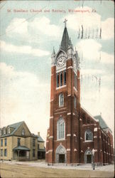 St. Boniface Church and Rectory Williamsport, PA Postcard Postcard
