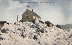 Ice jam at Anglers Retreat Postcard