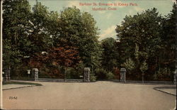 Barbour Street Entrance to Keney Park Postcard
