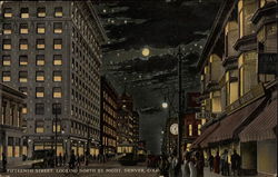 Fifteenth Street, Looking North by Night Postcard