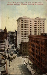 Grand Ave., Looking East From Fourth Street Postcard