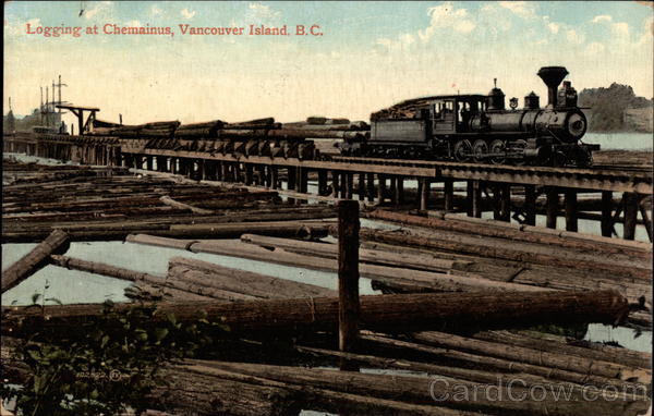 Logging at Chemainus Vancouver Island BC Canada British Columbia