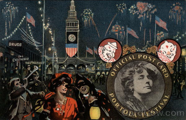 A Night Scene on Market Street during the Portola Festival San Francisco California