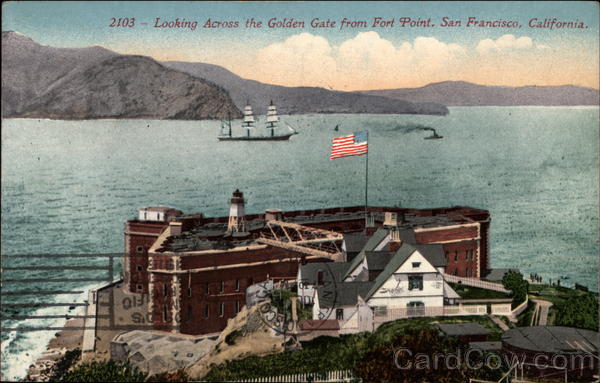 Looking Across the Golden Gate from Fort Point San Francisco California