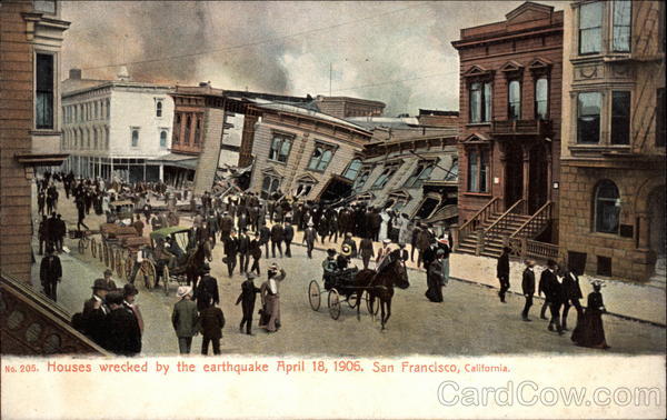 Houses Wrecked by the Earthquake April 18, 1906 San Francisco California