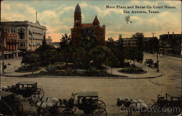Main Plaza and Bexar Co. Court House San Antonio Texas