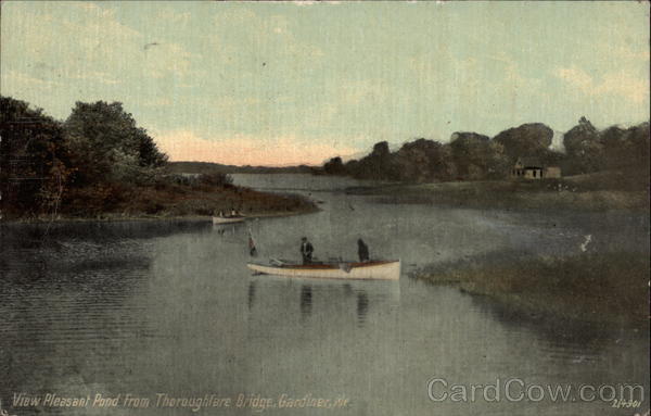 Pleasant Pond from Thoroughfare Bridge Gardiner Maine