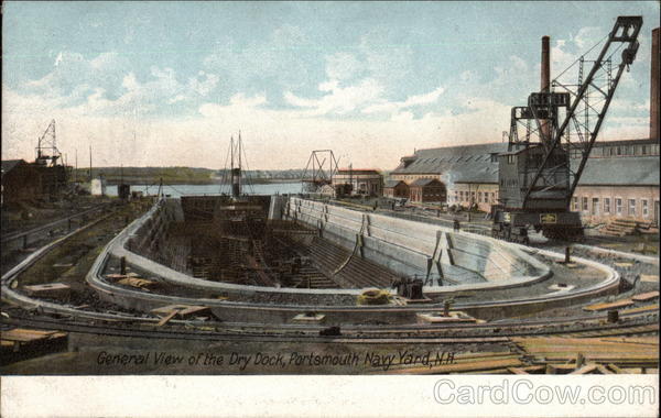 General View of the Dry Dock, Portsmouth Navy Yard New Hampshire
