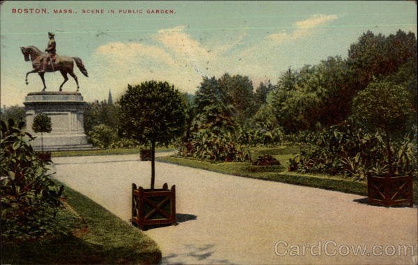 Scene in Public Garden Boston Massachusetts